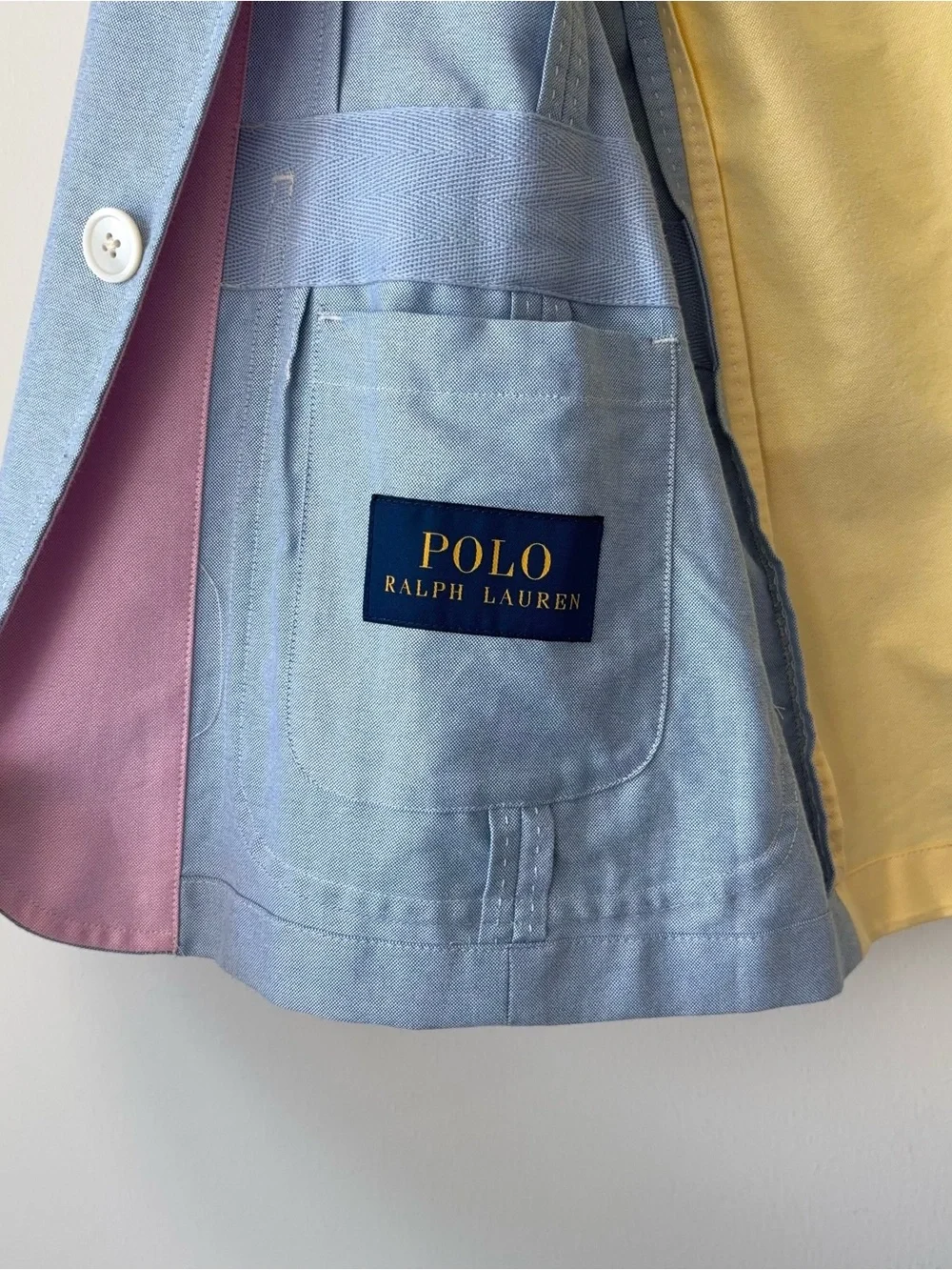 Polo Ralph Lauren Multicolor Blazer Size M Unstructured Patchwork Pastel Fun